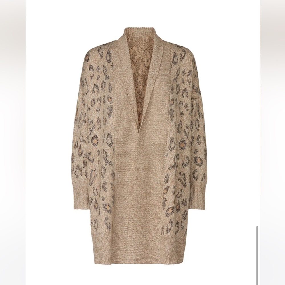 Cupcakes & Cashmere Shania leopard print cardigan- small